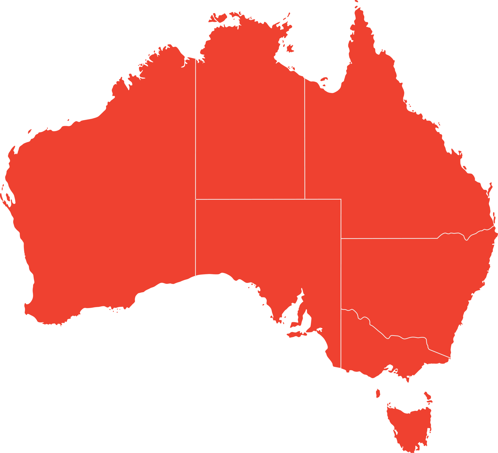 Map of Australia showing state and territory borders.